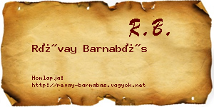 Révay Barnabás névjegykártya